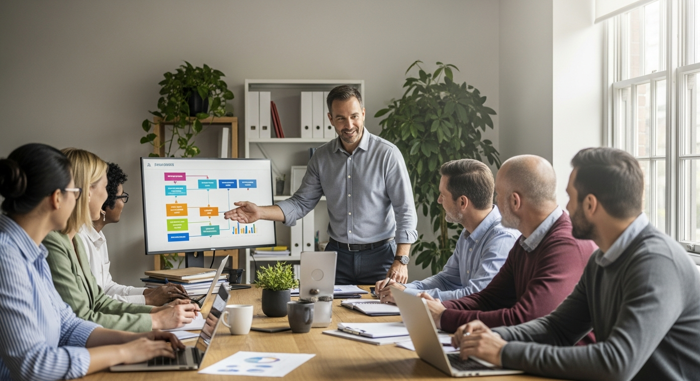 A person thoughtfully reviewing a weekly schedule on a calendar