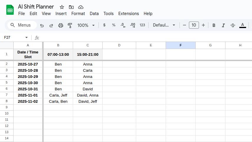 A manager looking stressed while manually editing a shift roster on paper.